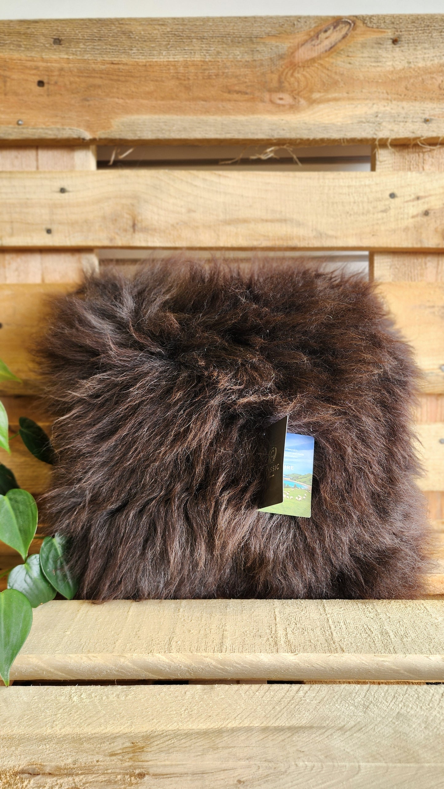 Sheepskin Cushion - 35cm - Natural Black