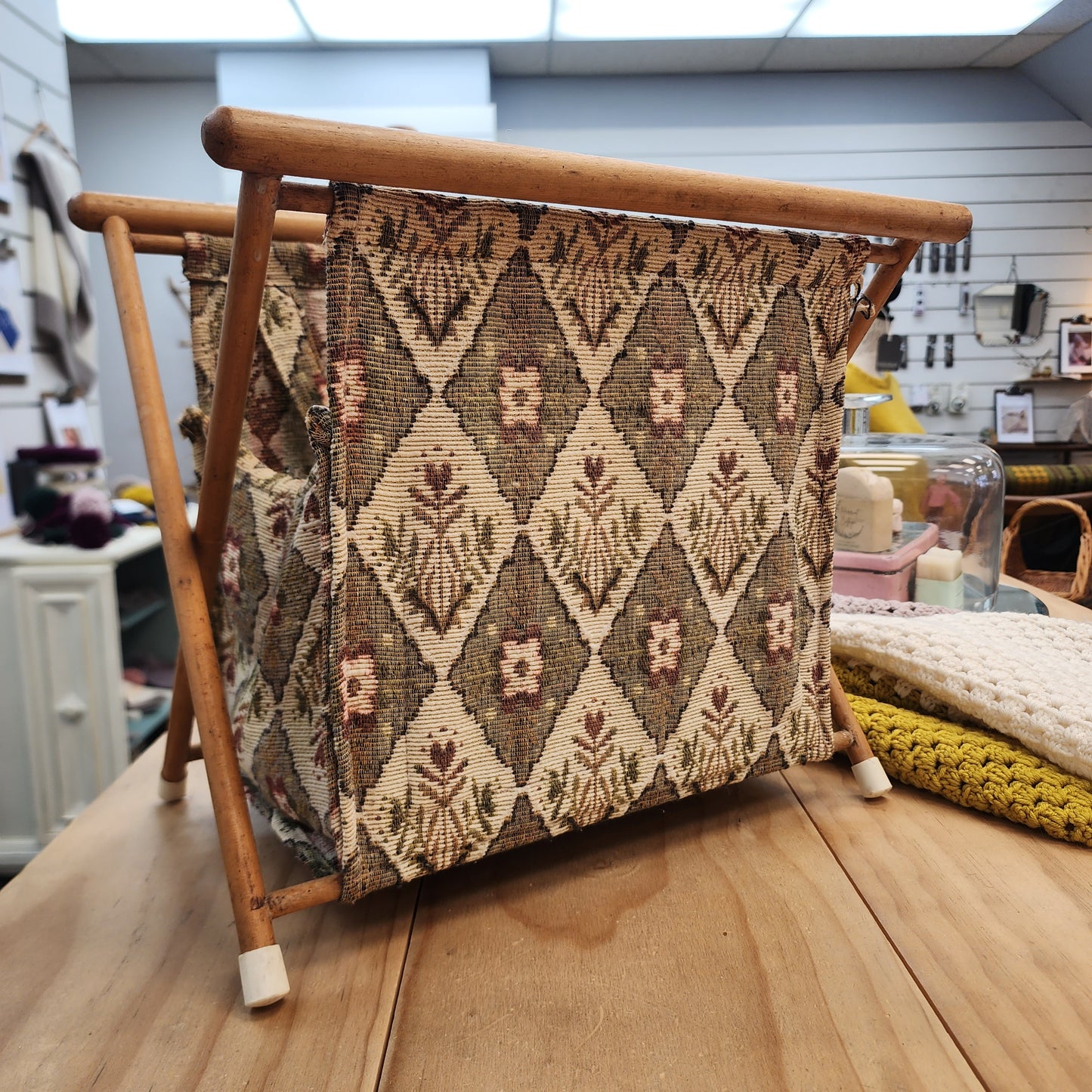 Vintage Tapestry Knitting Bag - Axminster