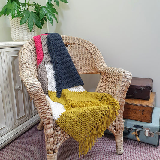 Simple Stripes Throw Crochet Pattern